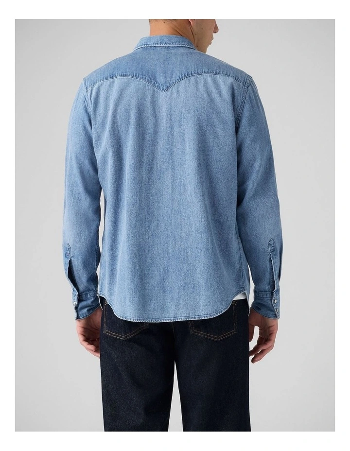 Barstow Standard Fit Western Shirt in Blue Sky Mountain Light image 2