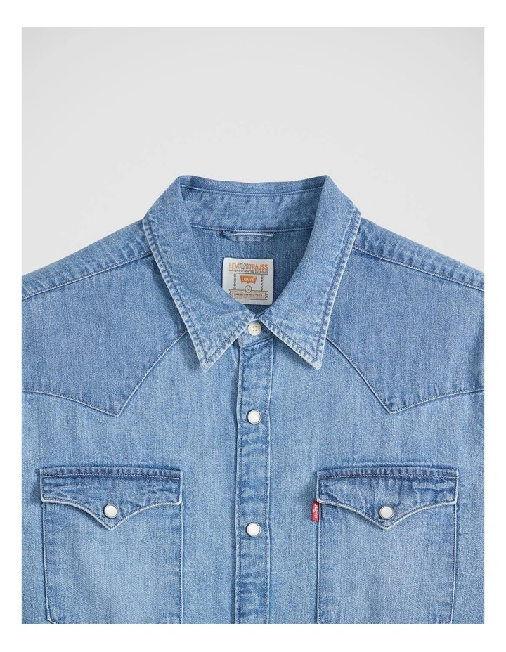 Barstow Standard Fit Western Shirt in Blue Sky Mountain Light image 4