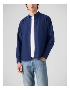 Authentic Button-Up Shirt in Medieval Blue Garment Dye