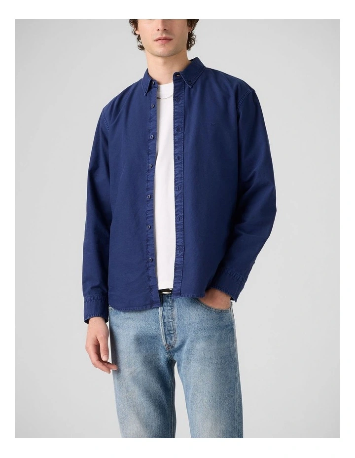 Authentic Button-Up Shirt in Medieval Blue Garment Dye image 1