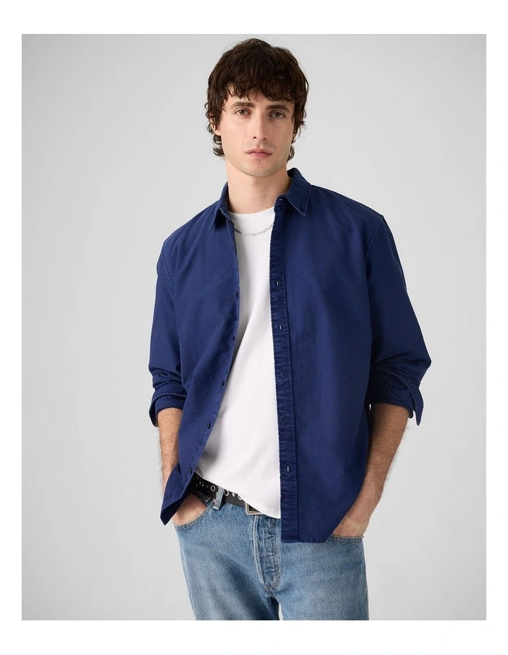 Authentic Button-Up Shirt in Medieval Blue Garment Dye image 3