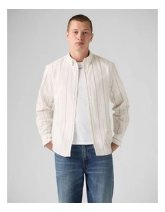 Authentic Button-Up Shirt in Oisin Stripe Cloud Dancer