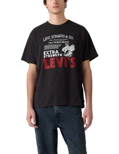 Graphic Vintage Fit T-shirt in Jet Black