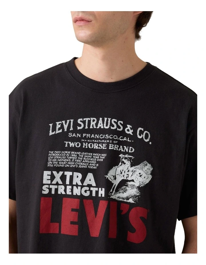 Graphic Vintage Fit T-shirt in Jet Black image 3