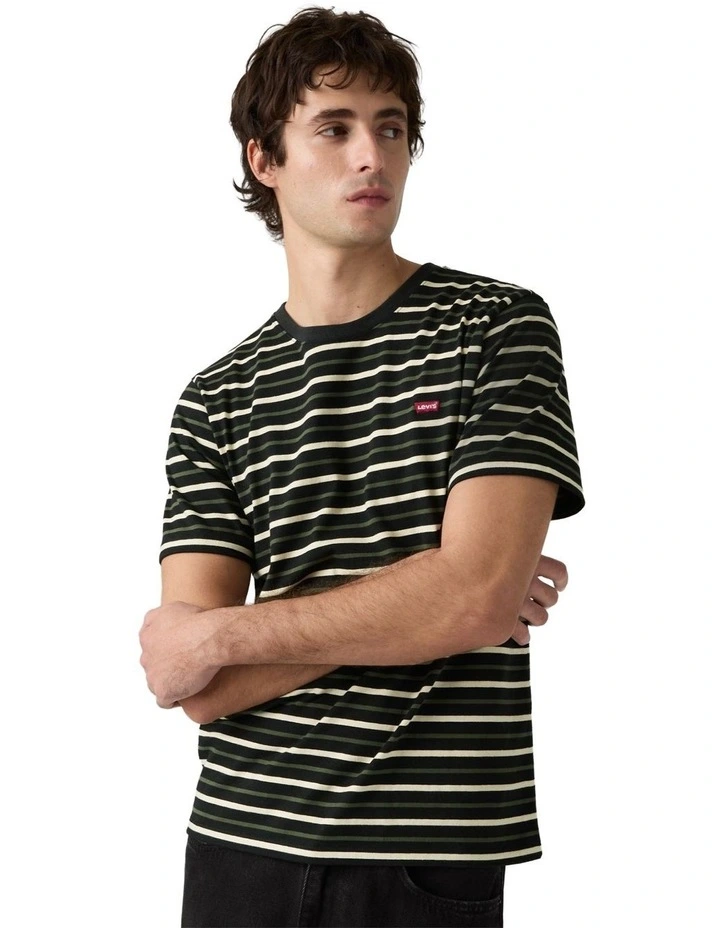 Original Housemark T-shirt in Andor Stripe Jet Black image 1