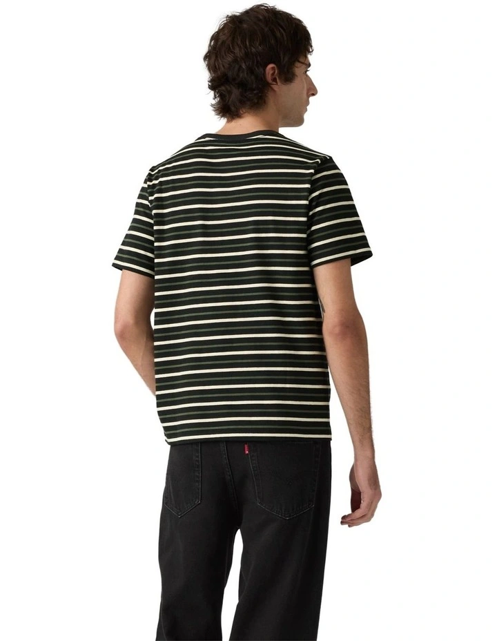 Original Housemark T-shirt in Andor Stripe Jet Black image 2