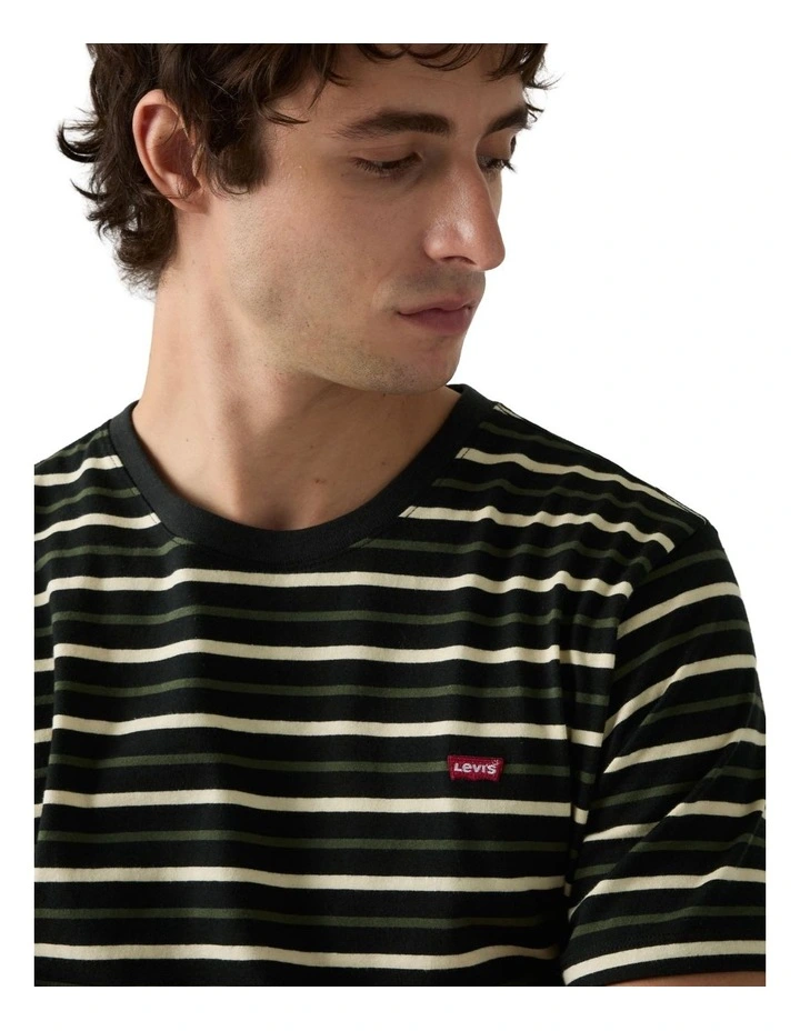 Original Housemark T-shirt in Andor Stripe Jet Black image 3