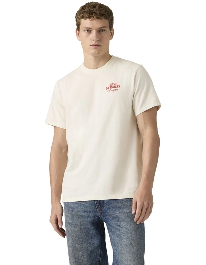 Relaxed Short-Sleeve Graphic T-shirt in Egret image 1