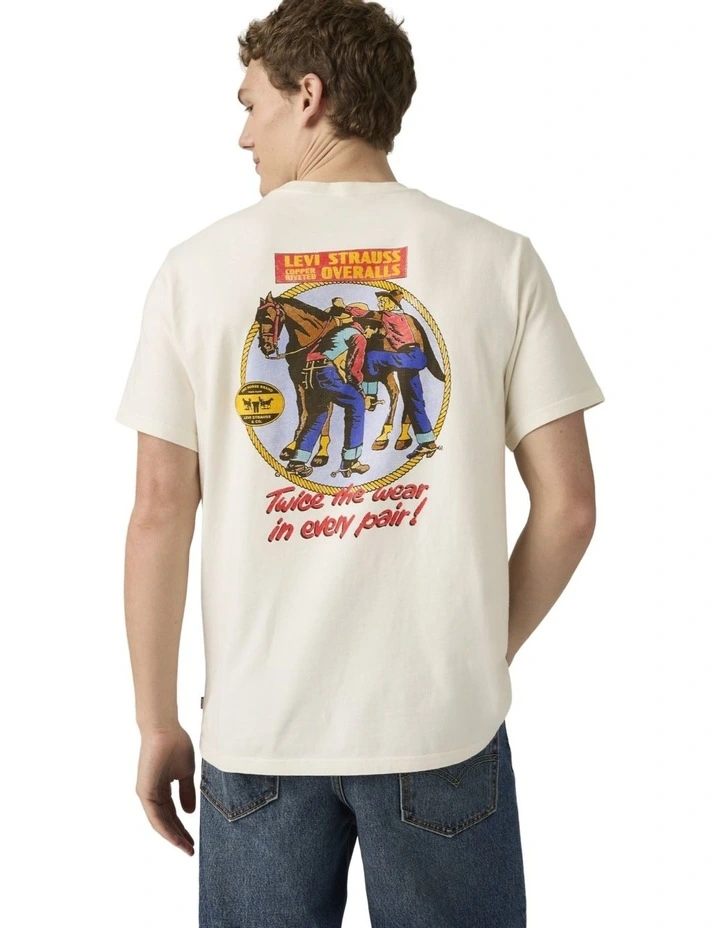 Relaxed Short-Sleeve Graphic T-shirt in Egret image 2