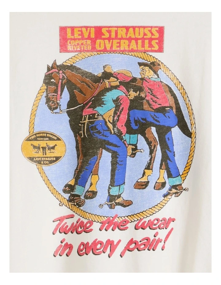 Relaxed Short-Sleeve Graphic T-shirt in Egret image 3