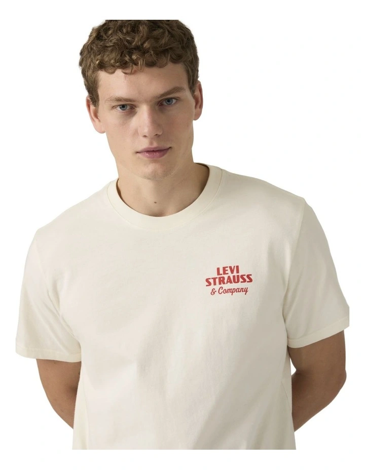 Relaxed Short-Sleeve Graphic T-shirt in Egret image 4