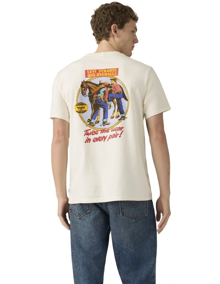 Relaxed Short-Sleeve Graphic T-shirt in Egret image 5