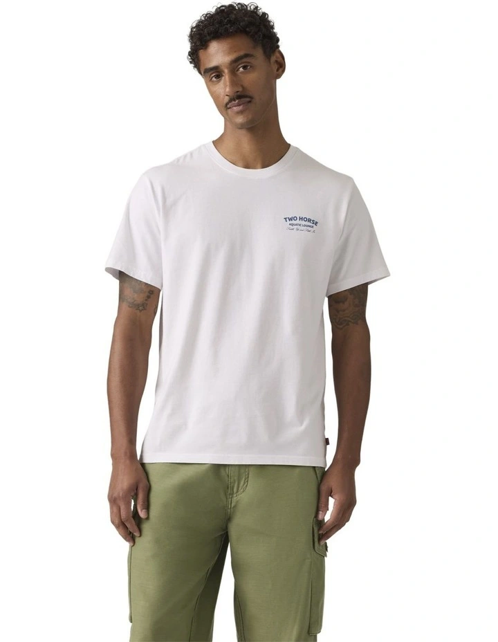 Relaxed Short-Sleeve Graphic T-Shirt in White Plus image 1