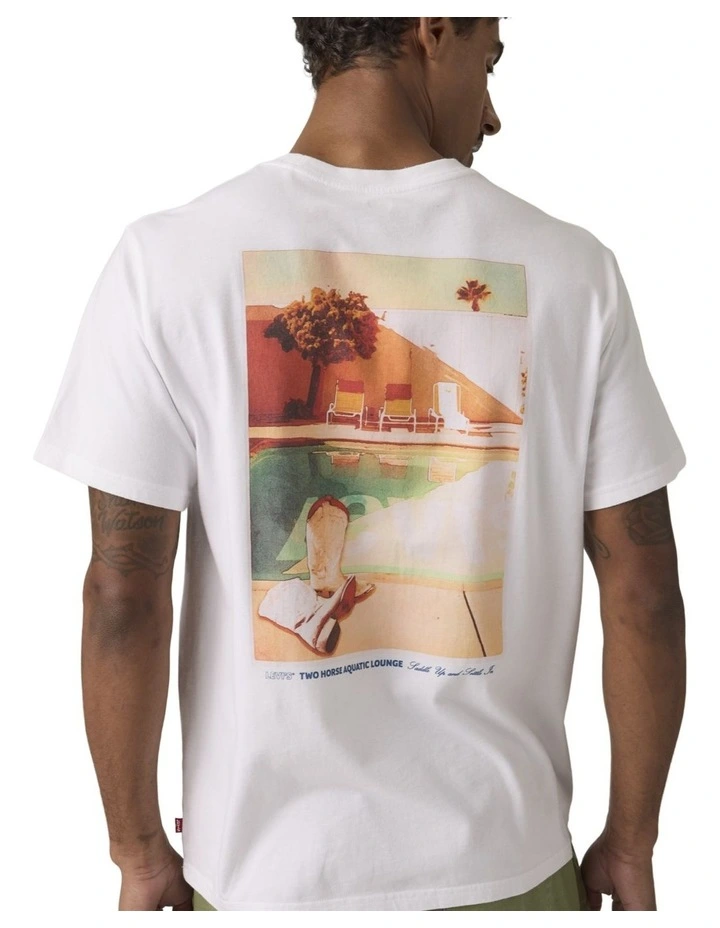Relaxed Short-Sleeve Graphic T-Shirt in White Plus image 2