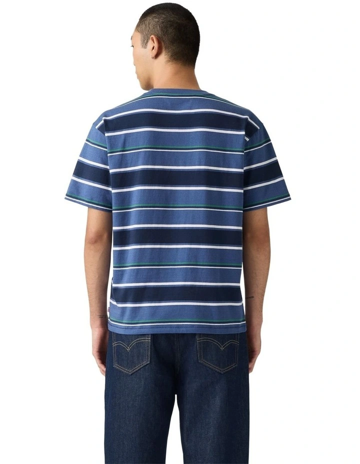 Red Tab Vintage T-shirt in Pecos Stripe Sunshine Blue image 2