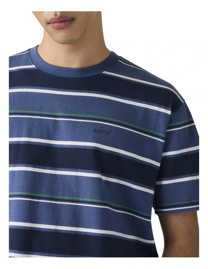 Red Tab Vintage T-shirt in Pecos Stripe Sunshine Blue image 3