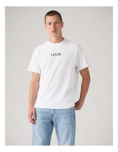 Graphic Vintage Fit T-Shirt in White with Seasonal Logo 4