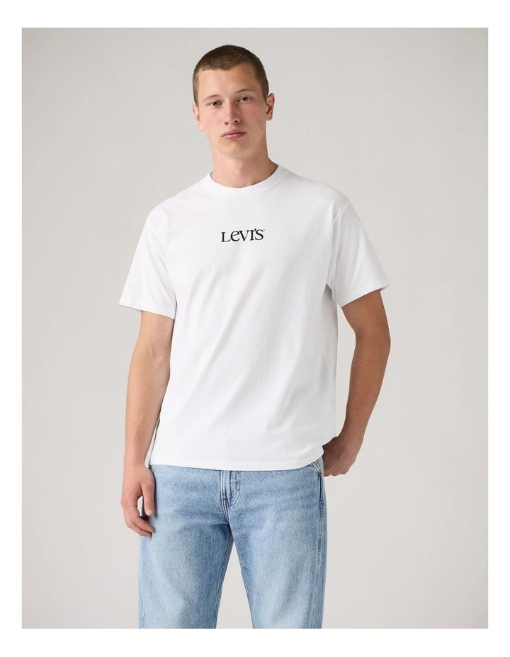 Graphic Vintage Fit T-Shirt in White with Seasonal Logo 4 image 1