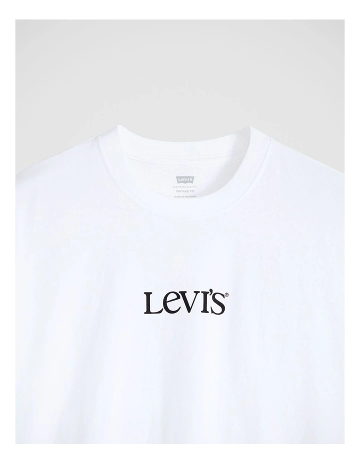 Graphic Vintage Fit T-Shirt in White with Seasonal Logo 4 image 3