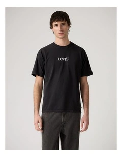 Graphic Vintage Fit T-Shirt in Jet Black with logo