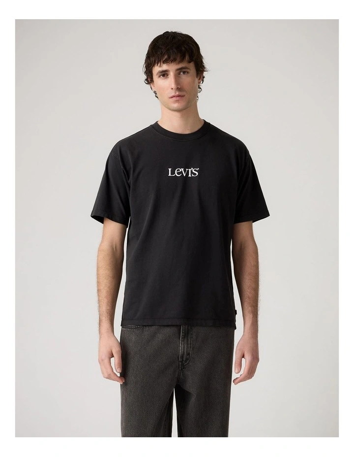Graphic Vintage Fit T-Shirt in Jet Black with logo image 1