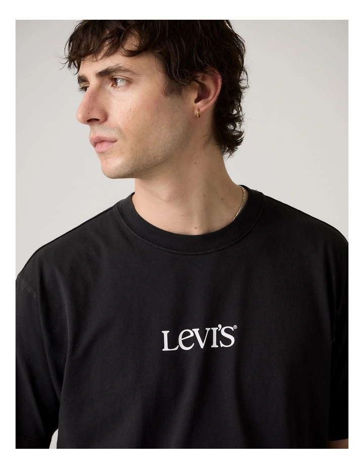 Graphic Vintage Fit T-Shirt in Jet Black with logo image 3