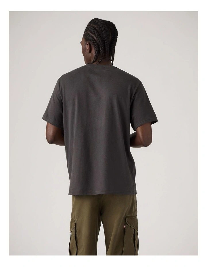 Relaxed Fit Short Sleeve T-Shirt in Black with Music City Graphic image 2