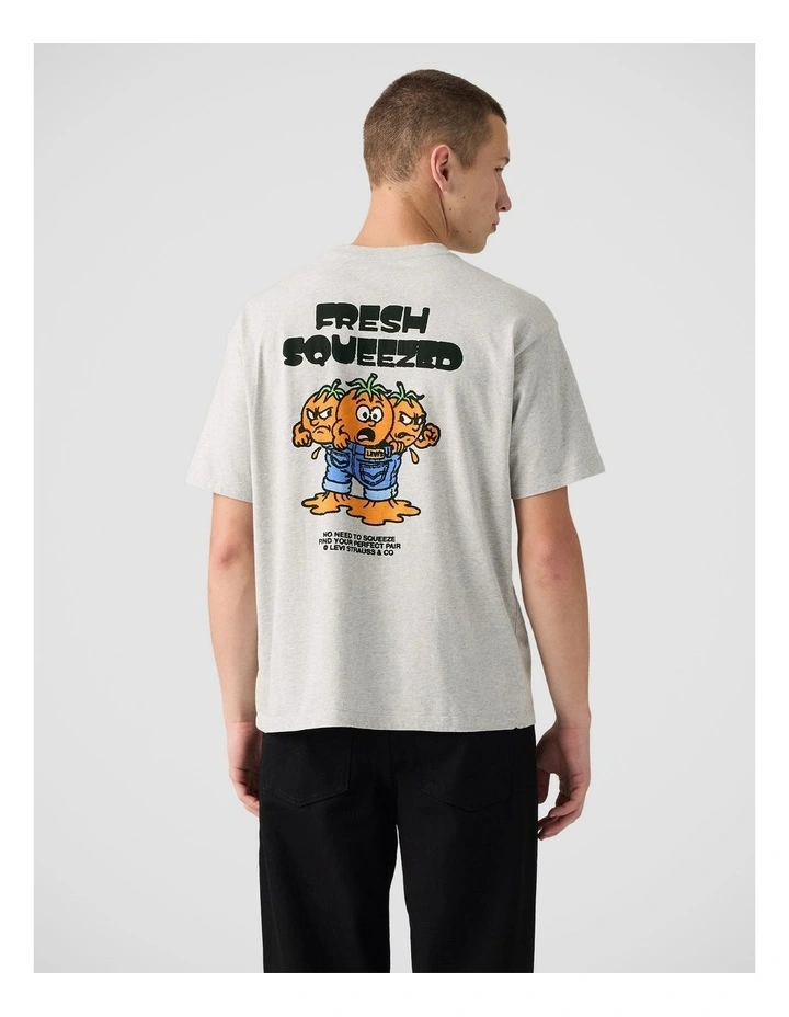Graphic Vintage Fit T-Shirt in Fresh Squeezed Light Heather Grey image 2