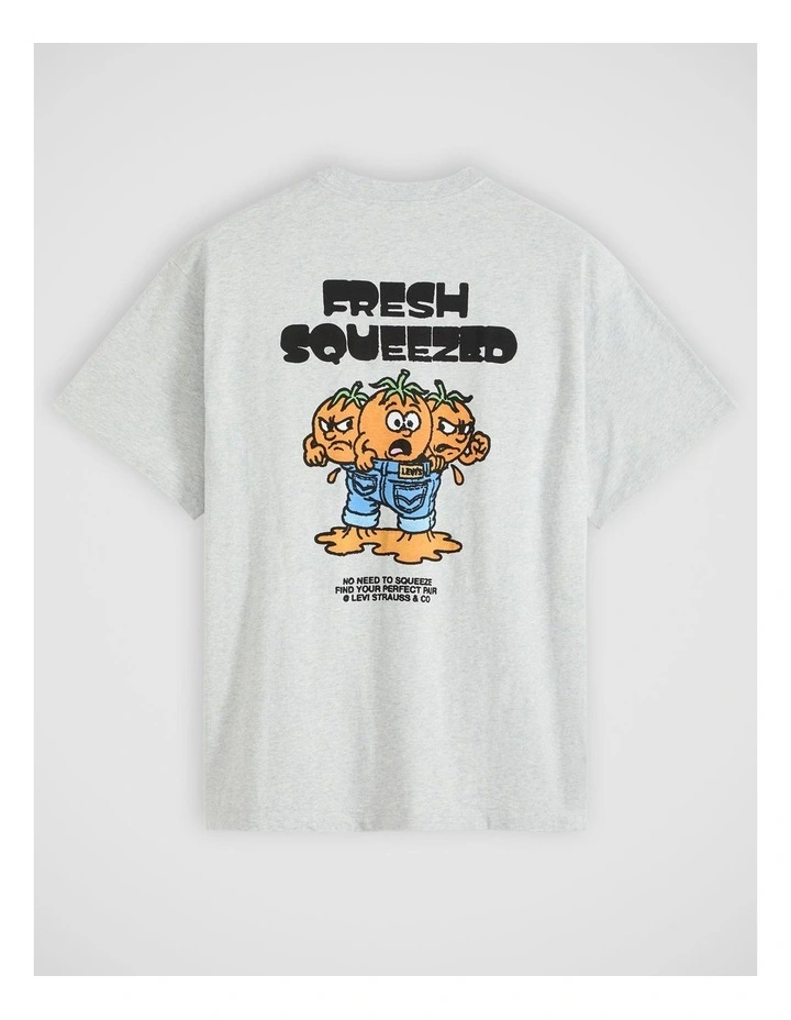 Graphic Vintage Fit T-Shirt in Fresh Squeezed Light Heather Grey image 5
