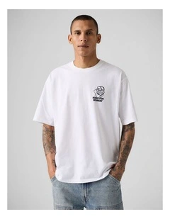 Workwear Graphic T-Shirt in Made For Working Bright White
