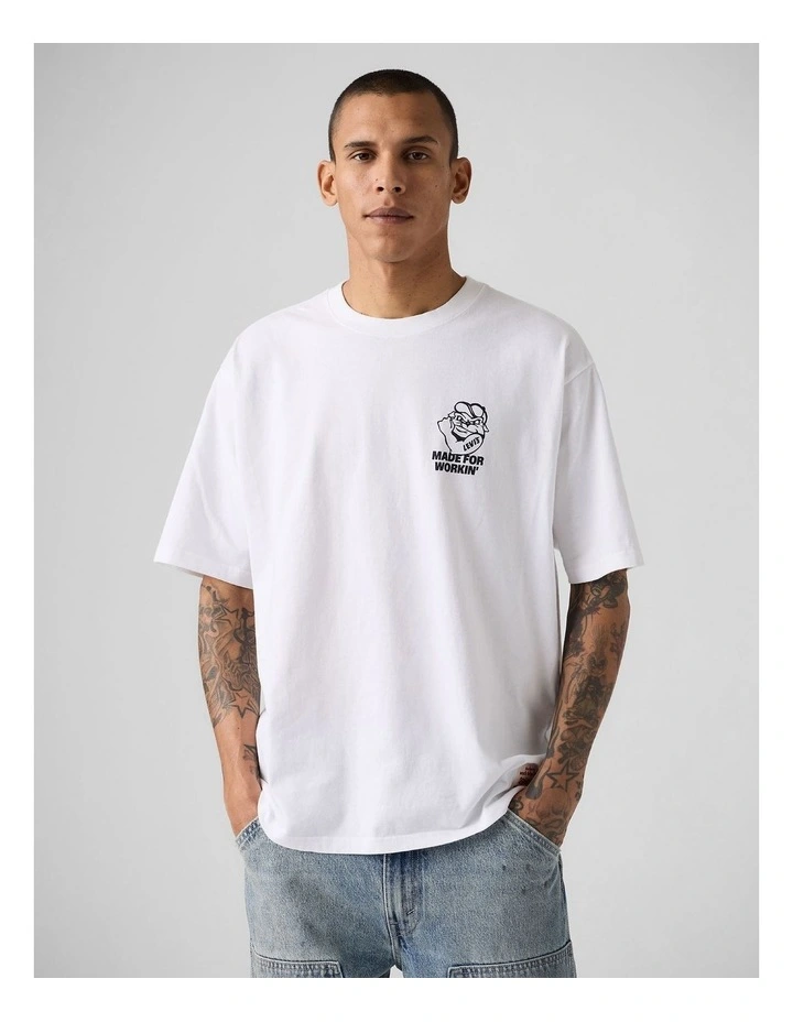 Workwear Graphic T-Shirt in Made For Working Bright White image 1