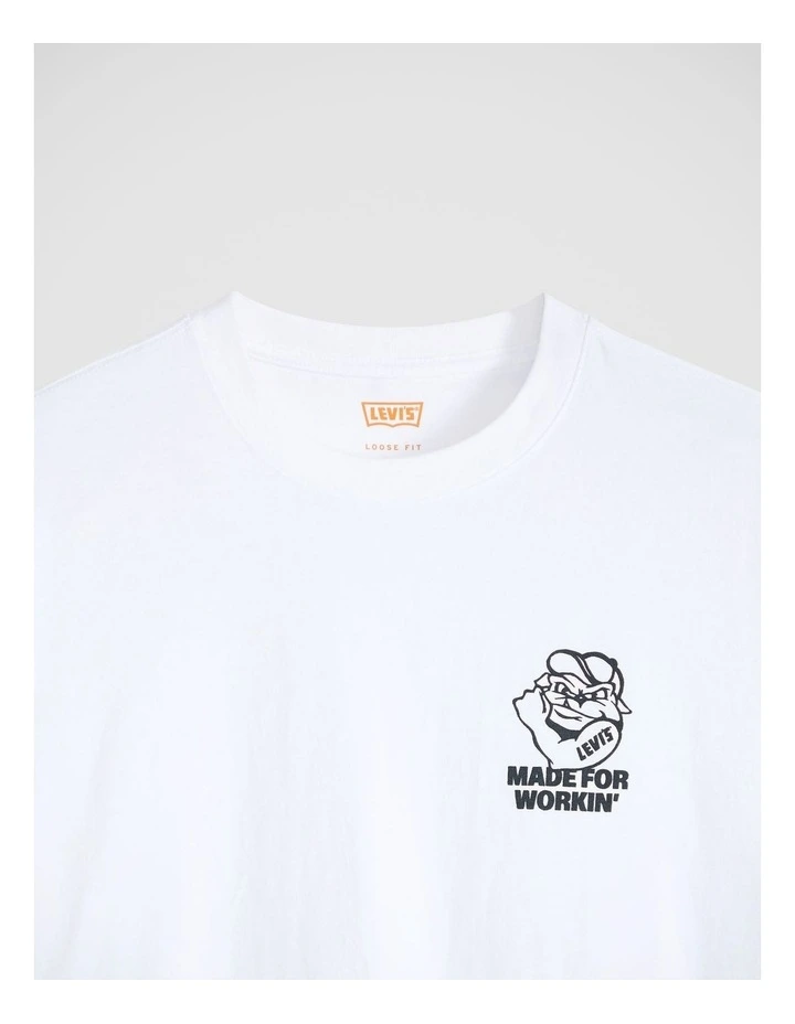 Workwear Graphic T-Shirt in Made For Working Bright White image 3