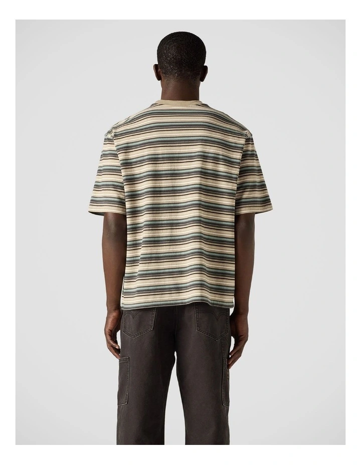 Workwear Pocket T-Shirt inJason Stripe Trench Coat Volcanic Ash image 2