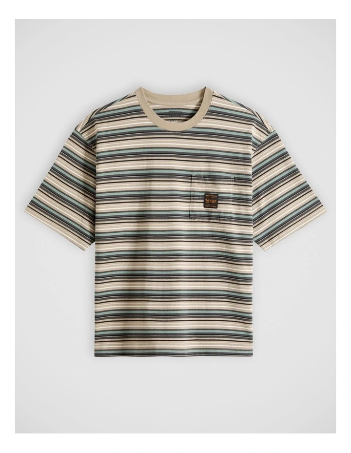 Workwear Pocket T-Shirt inJason Stripe Trench Coat Volcanic Ash image 4