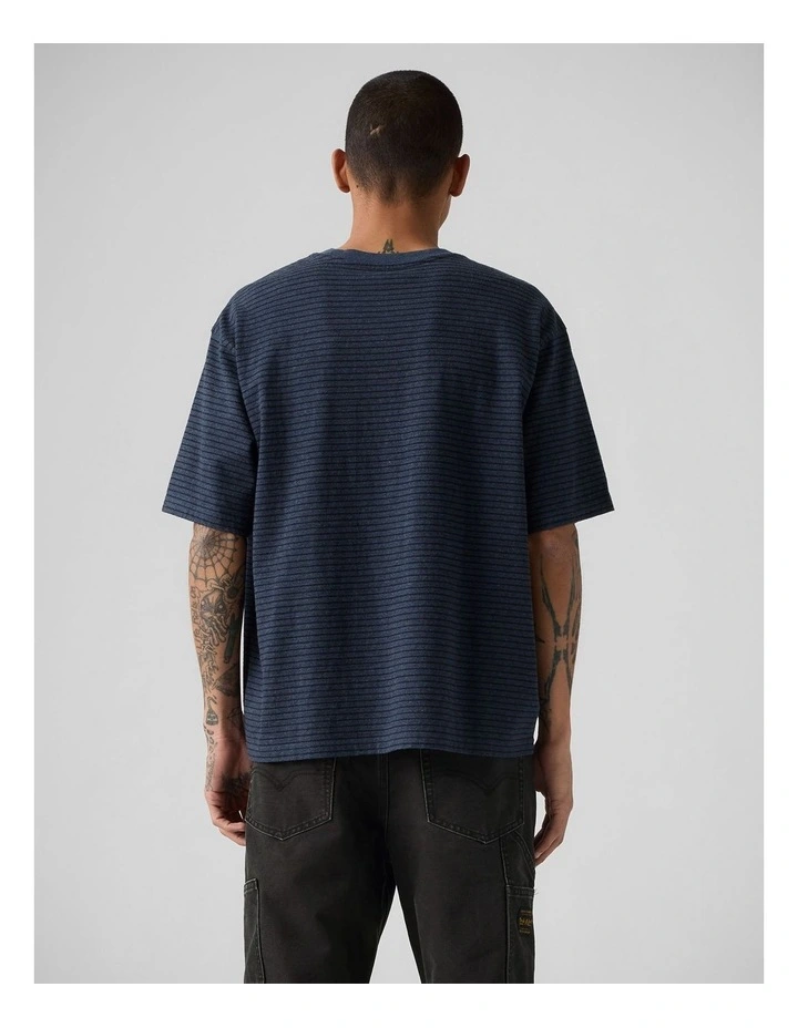 Workwear Pocket T-Shirt in Garry Stripe Blue Heather image 2