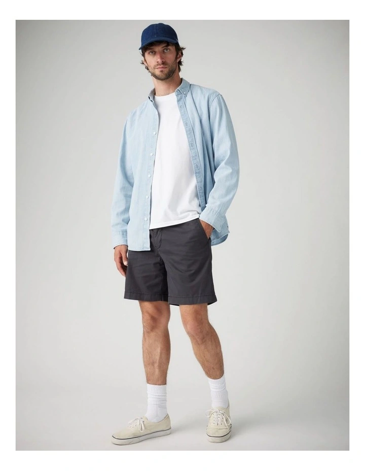 Authentic Relaxed Lightweight Chino Shorts in Dark Phantom image 4