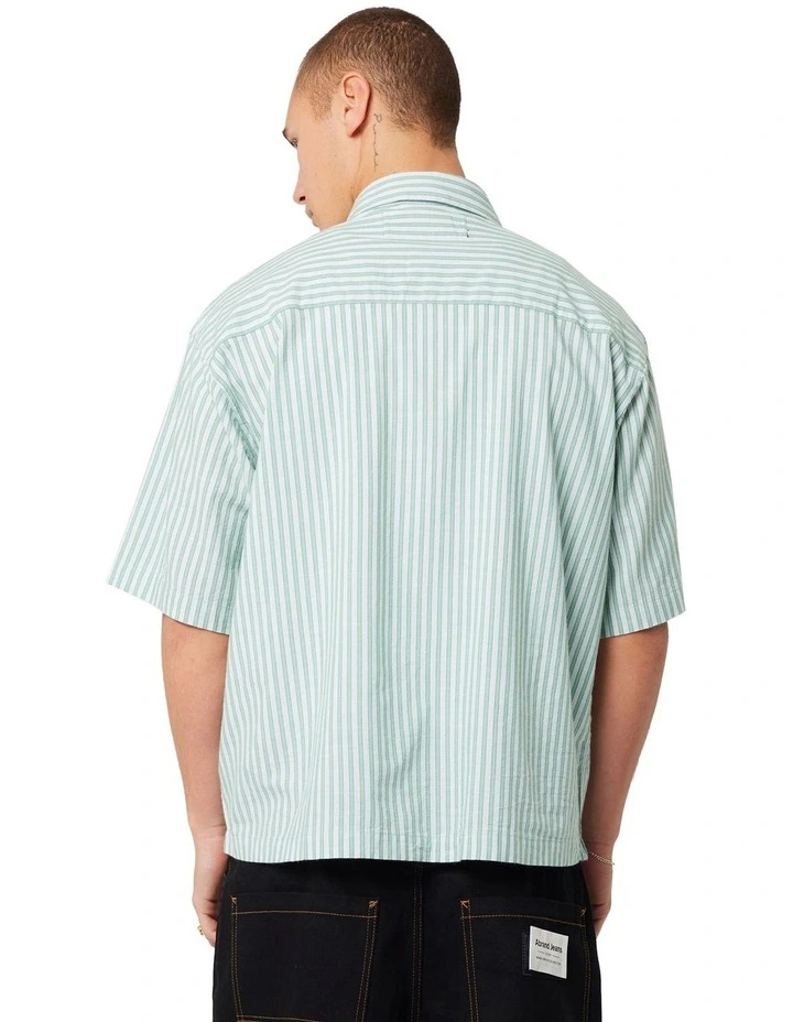 Bobby Stripe Short Sleeve Shirt in Green Machine image 3