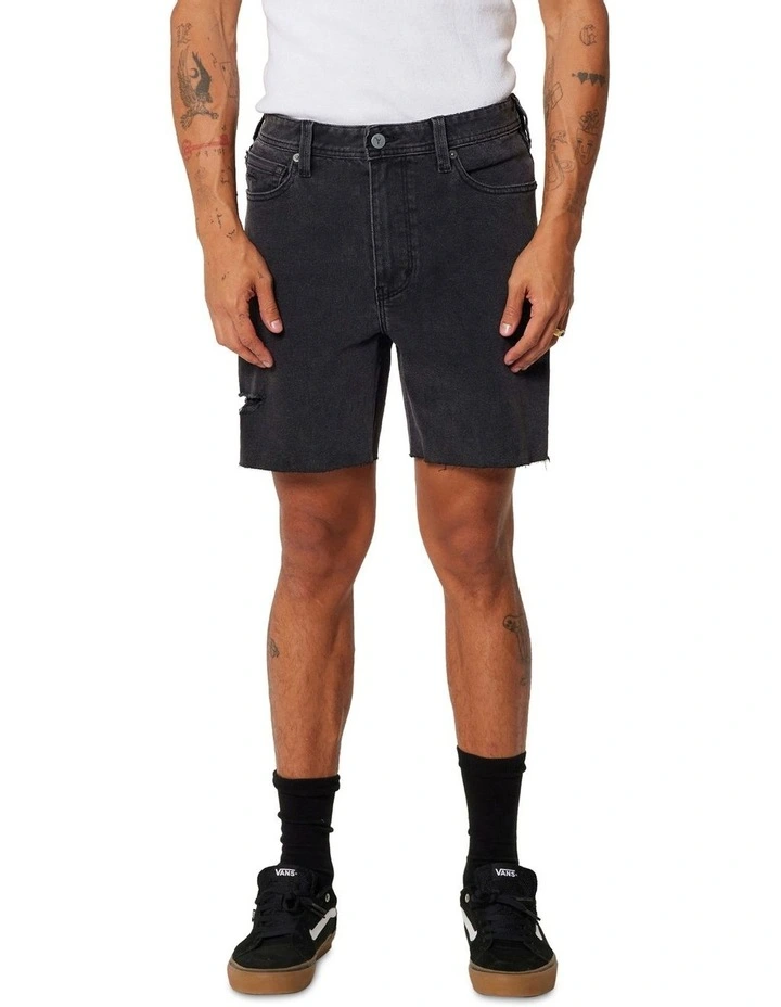 A2 Slim Bronson Rip Shorts in Vintage Black image 1