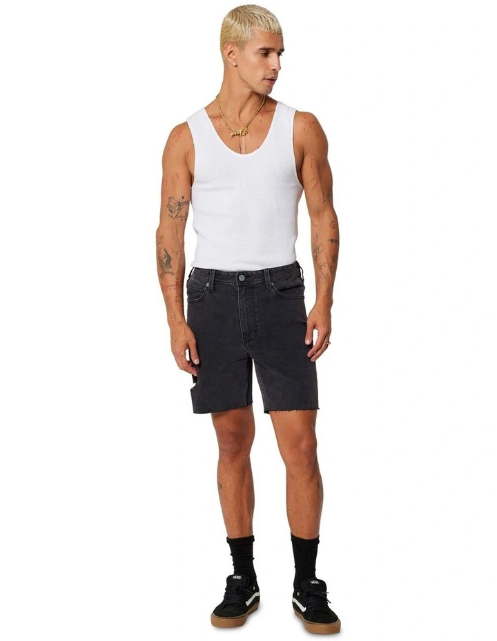 A2 Slim Bronson Rip Shorts in Vintage Black image 3