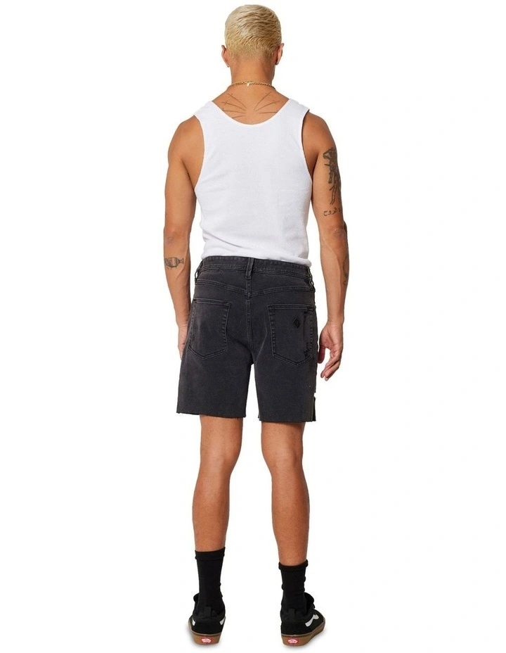 A2 Slim Bronson Rip Shorts in Vintage Black image 4