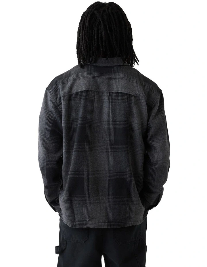 Long Sleeve Beach Flannel Shirt in Black image 2