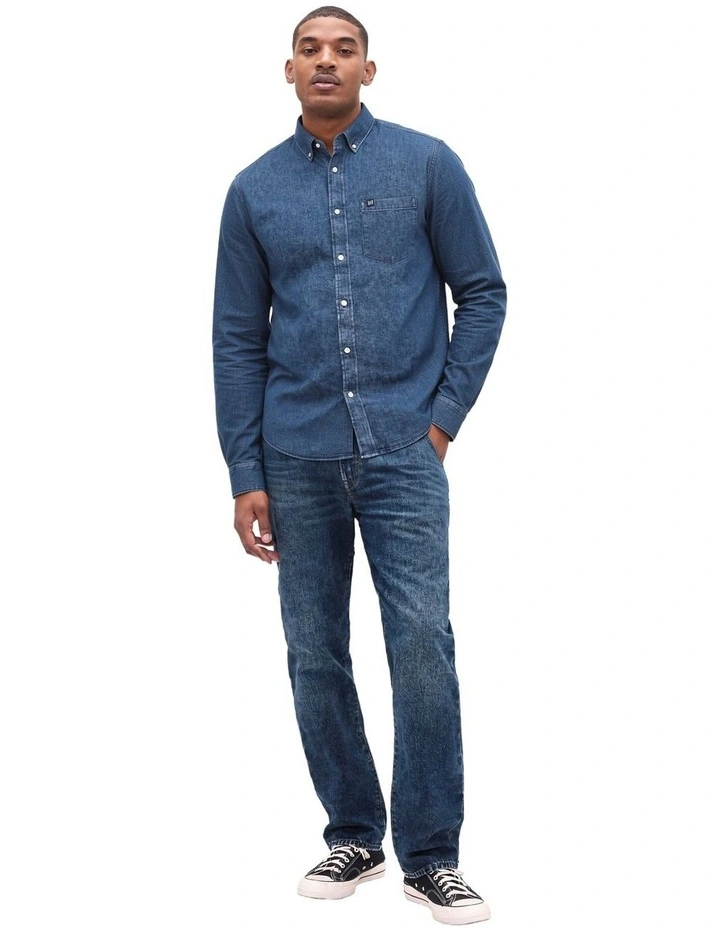 Intl Excl Long Sleeve Standard 1Packet Shirt in Blue image 1