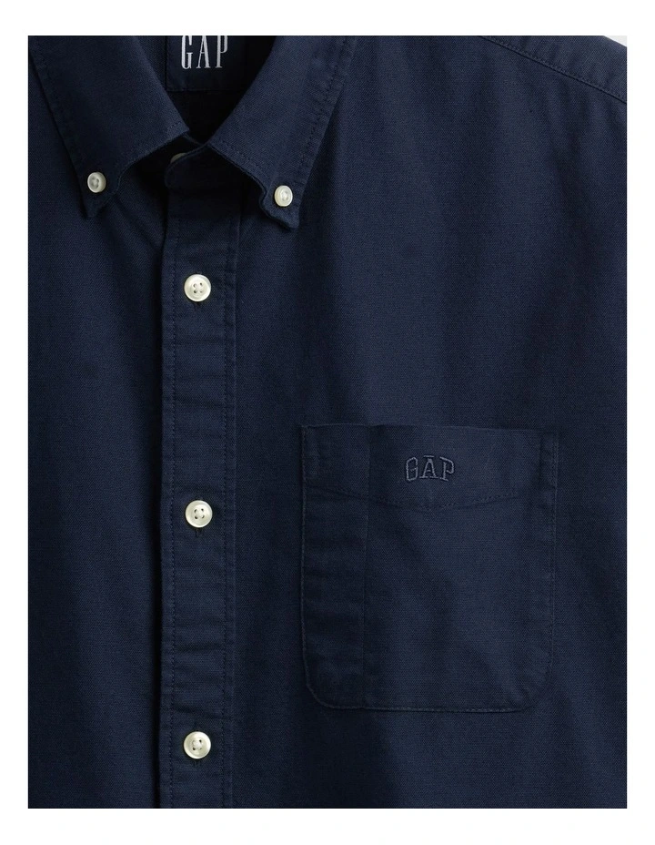 Intl Long Sleeve Standard Oxford Logo Shirt in Blue image 4