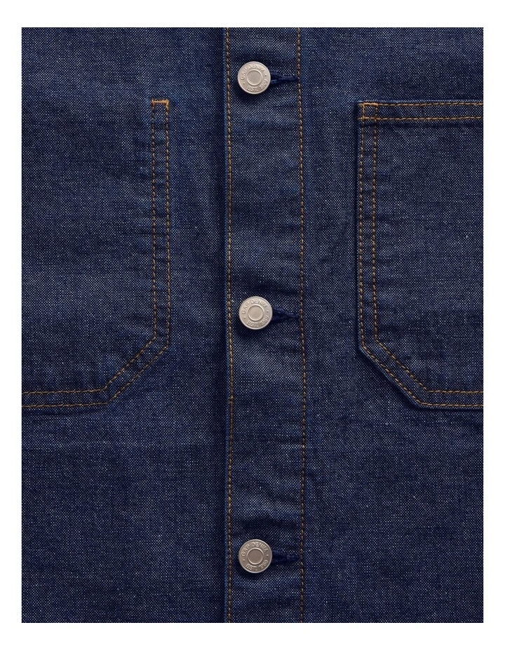 Canvas Denim Relaxed Shirt Jacket in Blue image 4
