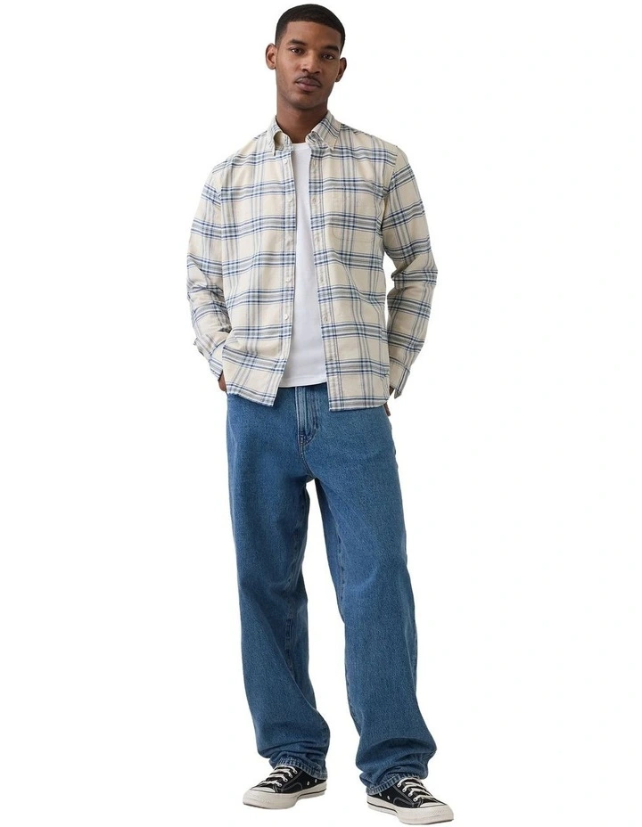 Long Sleeve Oxford Seasonal Shirt in Cream image 3