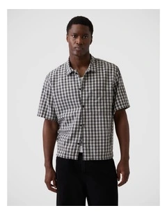 Linen-Cotton Relaxed Straight-Hem Shirt