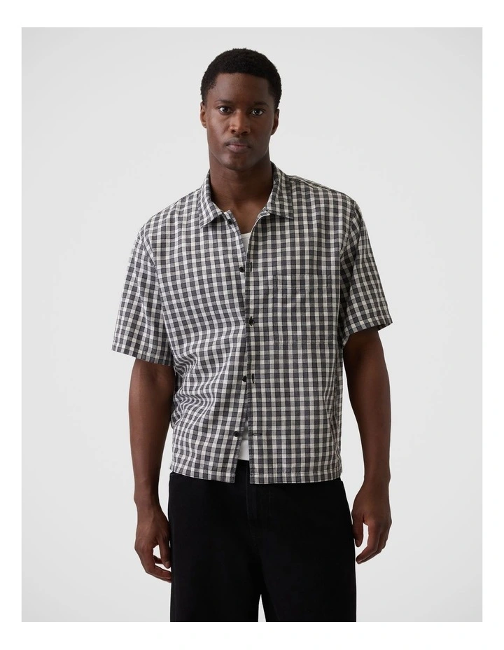 Linen-Cotton Relaxed Straight-Hem Shirt image 1