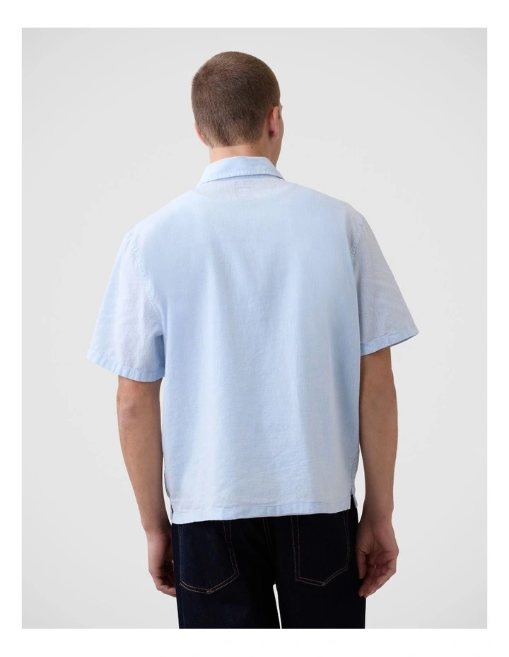 Linen-Cotton Relaxed Straight-Hem Shirt image 2