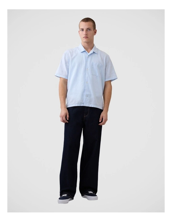 Linen-Cotton Relaxed Straight-Hem Shirt image 3
