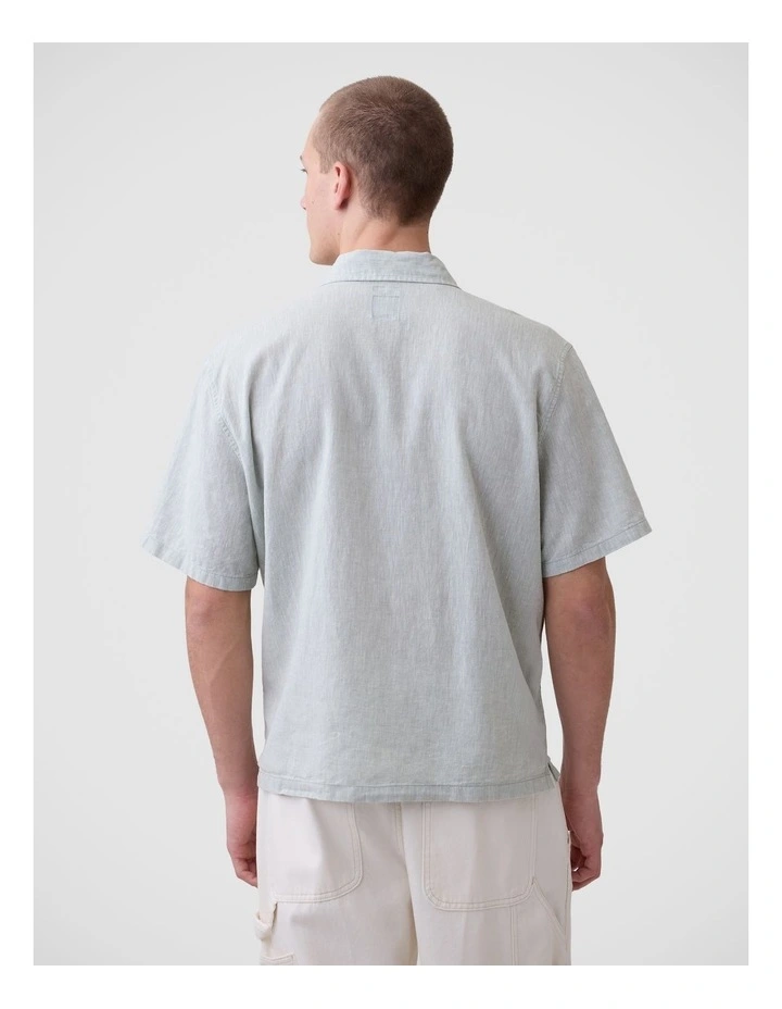 Linen-Cotton Relaxed Straight-Hem Shirt image 2